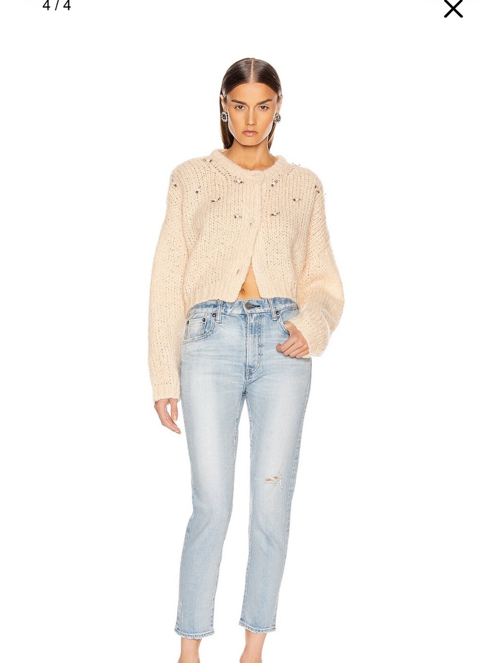MOUSSY VINTAGE Hillrose Skinny Jeans Light Blue Distressed 99% Cotton Size 26